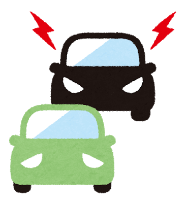 あおり運転の車のイラスト